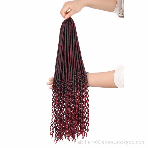 Heat Resistant Top Quality Wine Red Color Dreaklocks Braid Hair Extension Synthetic Wine Red Color Hair